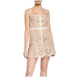 Ryse the Label Revolve lace sequin nude and cream mini dress